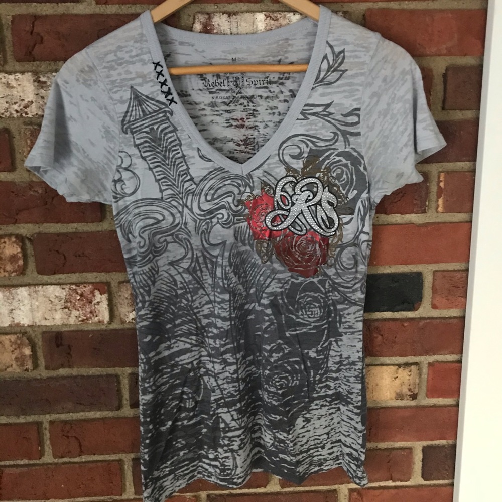 Gray Rose Gem Shirt